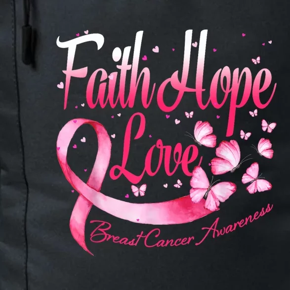 Faith Hope Love Breast Cancer Awareness Butterfly Daily Commute Backpack