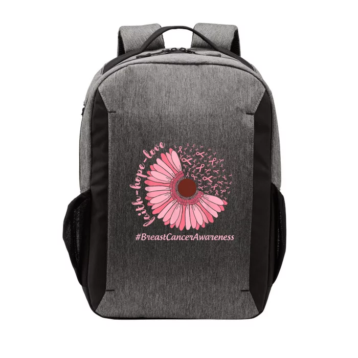 Faith Hope Love Sunflower Ribbon Breast Cancer Awareness Vector Backpack