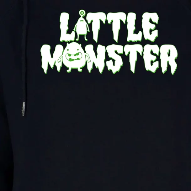 Funny Halloween Little Monster Womens Funnel Neck Pullover Hood