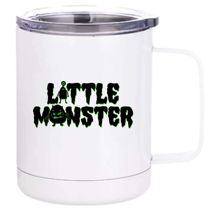 Funny Halloween Little Monster Front & Back 12oz Stainless Steel Tumbler Cup