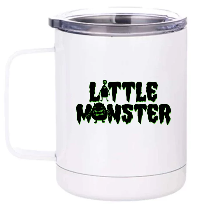 Funny Halloween Little Monster Front & Back 12oz Stainless Steel Tumbler Cup