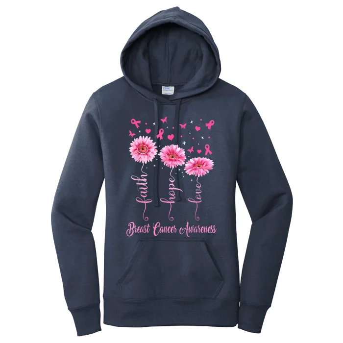 Faith Hope Love Daisy Pink Women's Pullover Hoodie