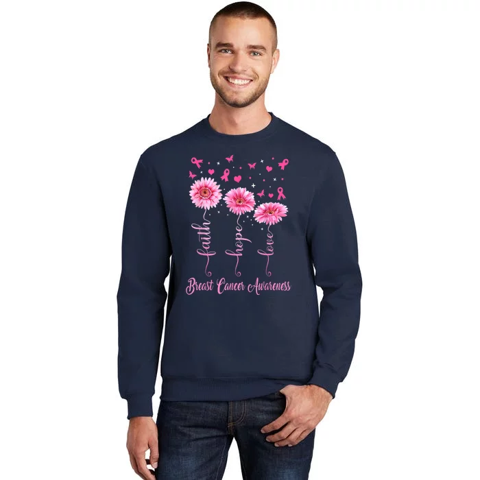 Faith Hope Love Daisy Pink Tall Sweatshirt