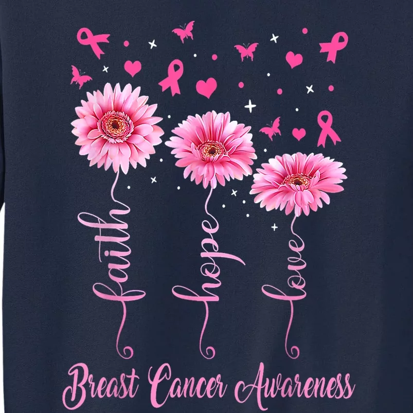 Faith Hope Love Daisy Pink Tall Sweatshirt