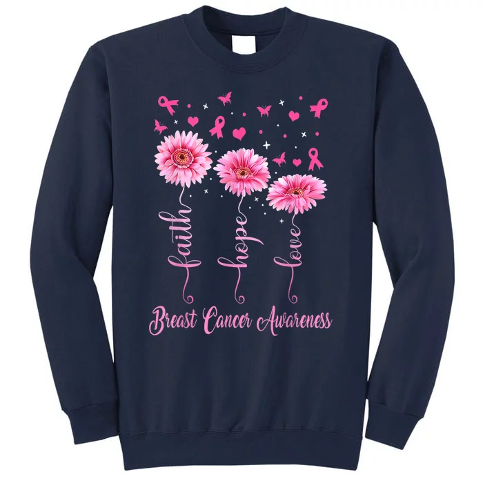 Faith Hope Love Daisy Pink Tall Sweatshirt