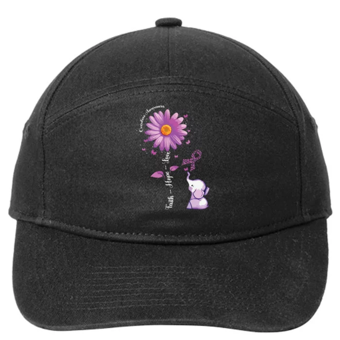 Faith Hope Love Sunflower Elephant Overdose Awareness 7-Panel Snapback Hat