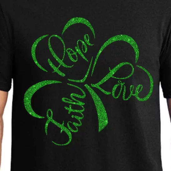 Faith Hope Love Christian St. PatrickS Day Shamrock Clover Pajama Set