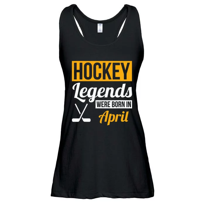 funny Hockey Legends Were Born In April Birthday Ladies Essential Flowy Tank