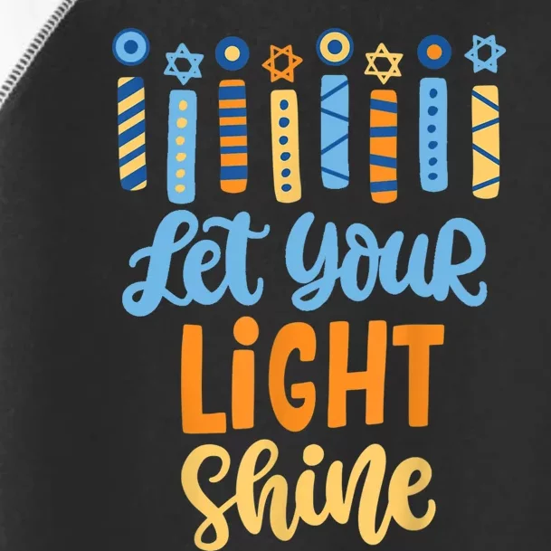 Funny Hanukkah Let Your Light Shine Menorah Adults Toddler Fine Jersey T-Shirt