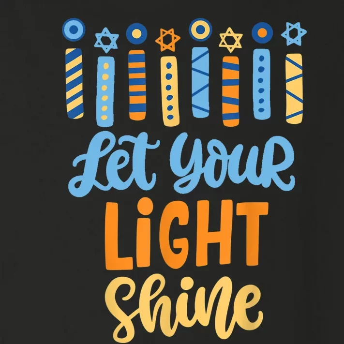 Funny Hanukkah Let Your Light Shine Menorah Adults Toddler Long Sleeve Shirt