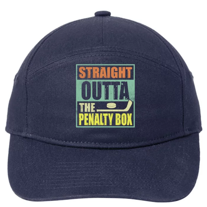 Funny Hockey Lover Gift Straight Outta Penalty Box Gift 7-Panel Snapback Hat