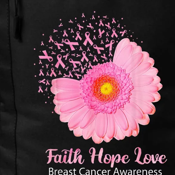 Faith Hope Love Breast Cancer Awareness Flower Pink Daily Commute Backpack