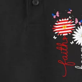 Faith Hope Love Butterfly Daisy 4th Of July Christian Women Dry Zone Grid Performance Polo