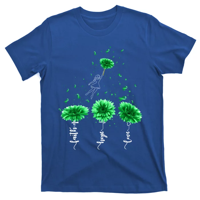 Faith Hope Love Green Sunflower Ney Disease Awareness Gift T-Shirt