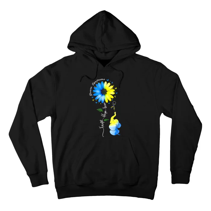 Faith Hope Love Awareness DownS Syndrome The Blue Elephant Hoodie