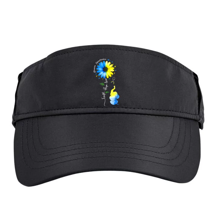 Faith Hope Love Awareness DownS Syndrome The Blue Elephant Adult Drive Performance Visor