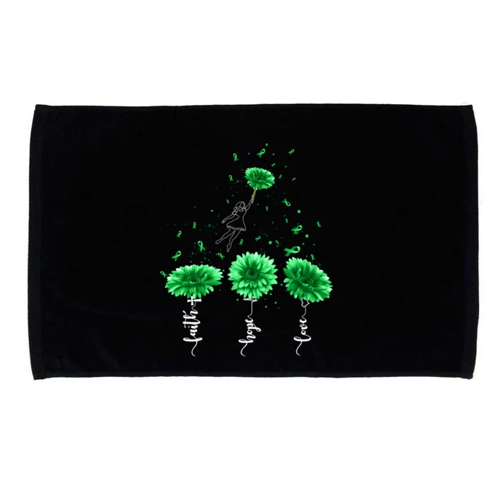 Faith Hope Love Green Sunflower Ney Disease Awareness Gift Microfiber Hand Towel