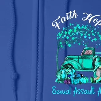 Faith Hope Love Sexual Assault Awareness Gift Full Zip Hoodie