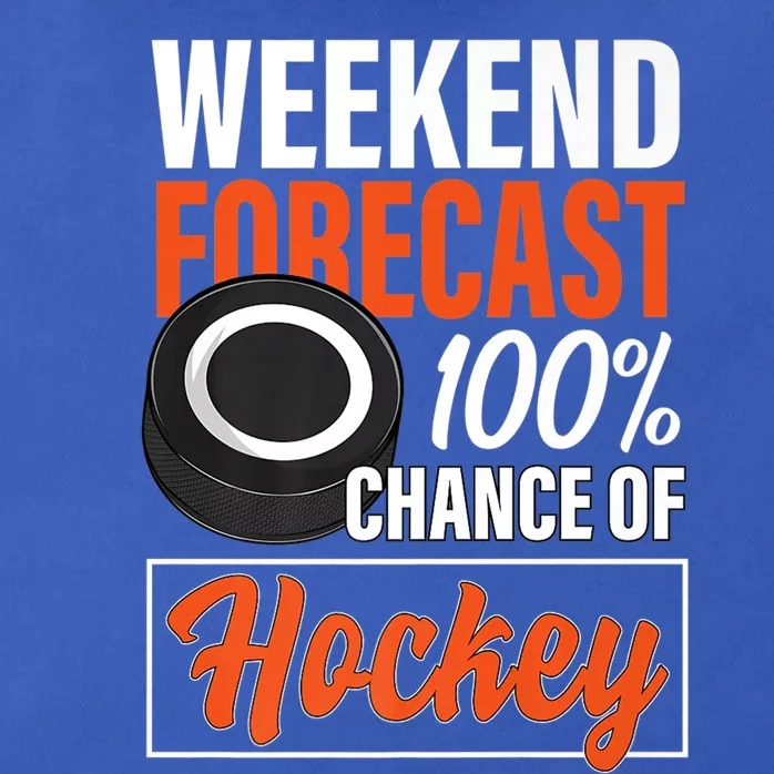 Funny Hockey Lovers Weekend Forecast Chance Of Hockey Cute Gift Zip Tote Bag