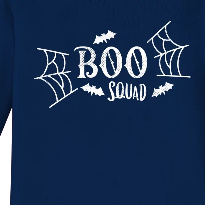 Funny Halloween Lazy Costume Spooky Vibes Bats Boo Squad Gift Baby Long Sleeve Bodysuit