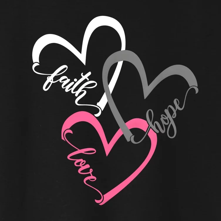 Faith Hope Love Hearts Tee Women's Crop Top Tee