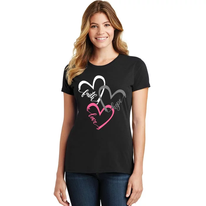 Faith Hope Love Hearts Tee Women's T-Shirt