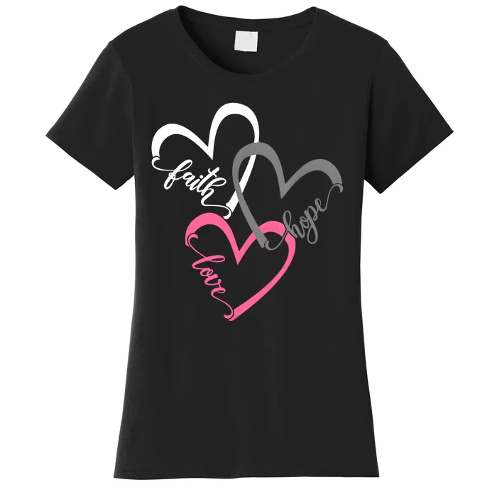 Faith Hope Love Hearts Tee Women's T-Shirt