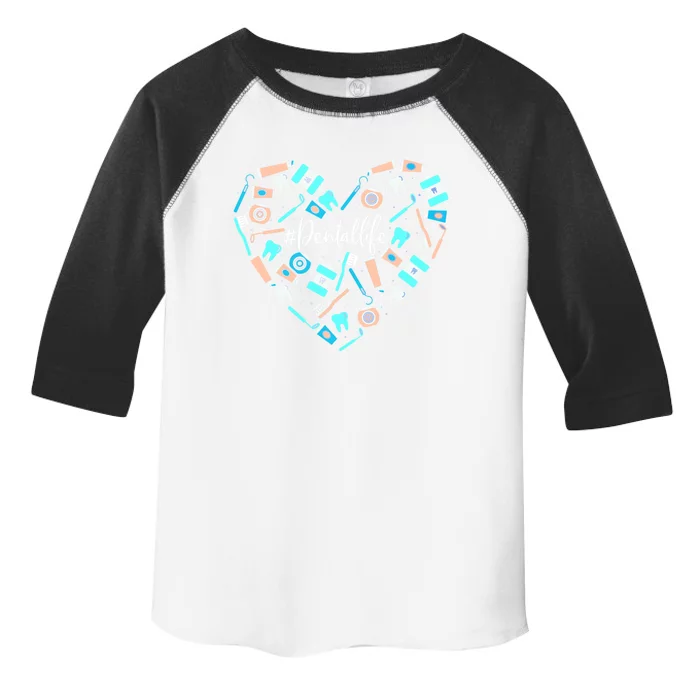 Funny Heart Love Dental Life Dentist Assistant Valentine's Gift Toddler Fine Jersey T-Shirt