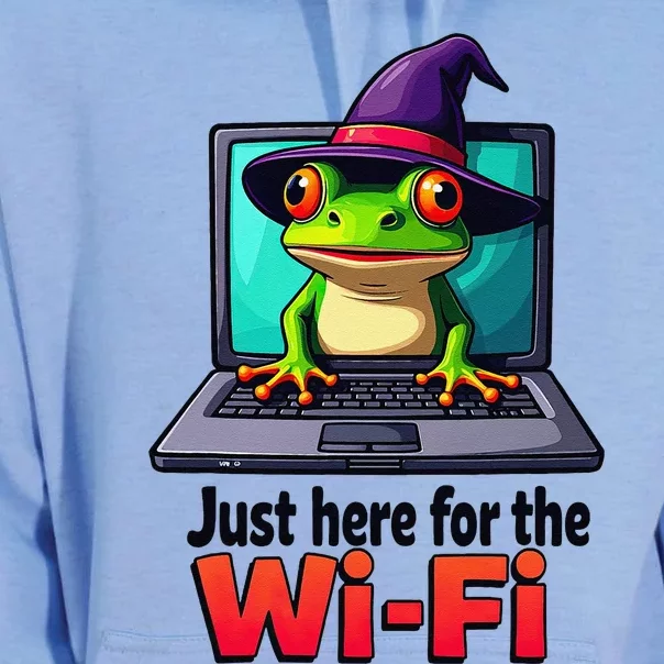 Funny Halloween Laptop Wifi Frog Witch Coffee Shop Unisex Surf Hoodie