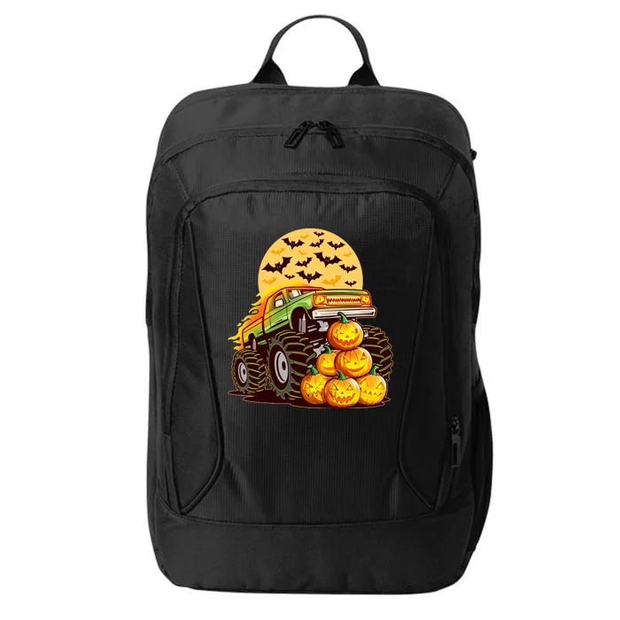 Funny Halloween Monster Truck City Backpack