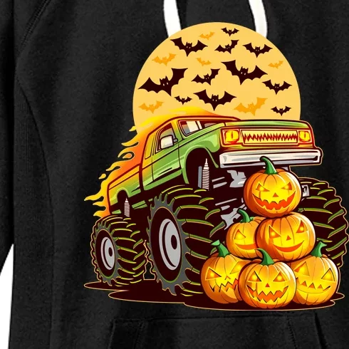 Funny Halloween Monster Truck Women's Fleece Hoodie