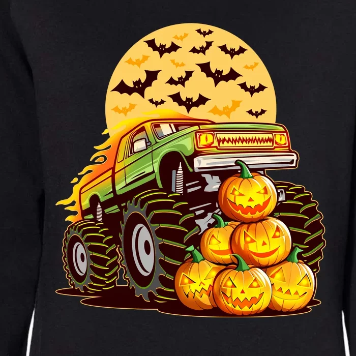 Funny Halloween Monster Truck Womens California Wash Sweatshirt