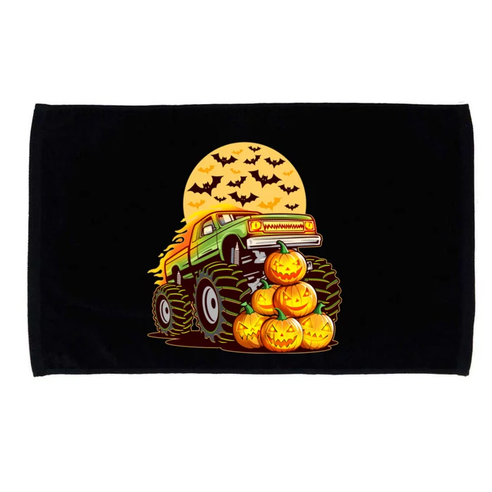 Funny Halloween Monster Truck Microfiber Hand Towel