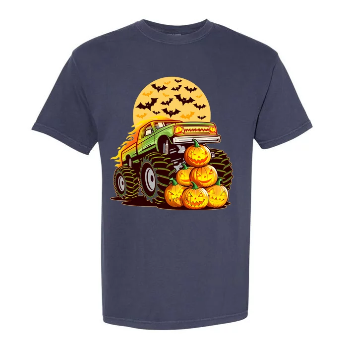 Funny Halloween Monster Truck Garment-Dyed Heavyweight T-Shirt