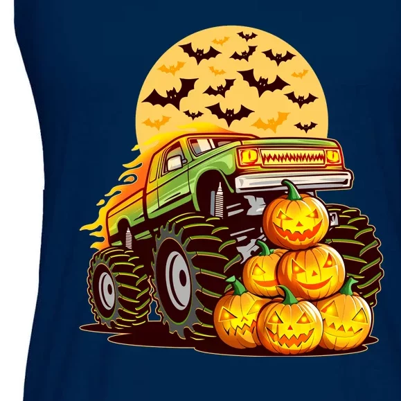 Funny Halloween Monster Truck Ladies Essential Flowy Tank