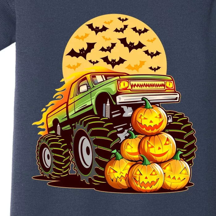 Funny Halloween Monster Truck Baby Bodysuit