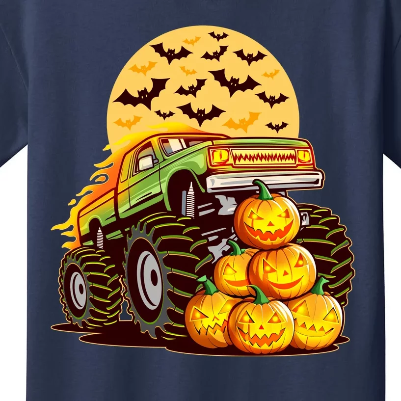 Funny Halloween Monster Truck Kids T-Shirt