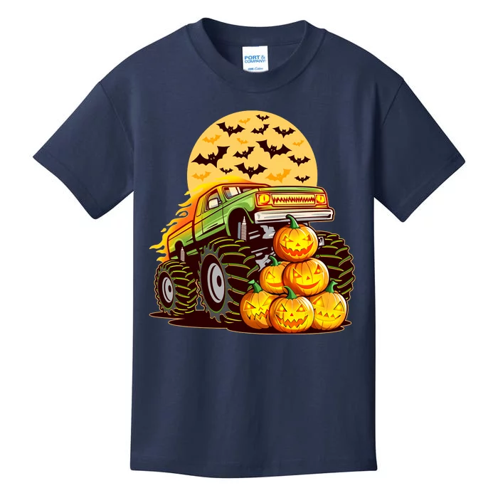 Funny Halloween Monster Truck Kids T-Shirt