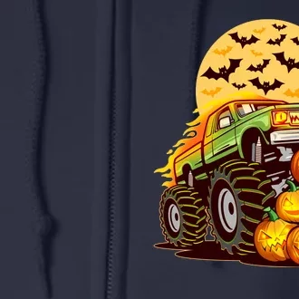 Funny Halloween Monster Truck Full Zip Hoodie