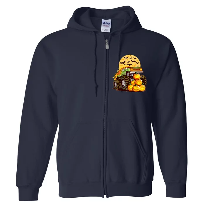 Funny Halloween Monster Truck Full Zip Hoodie