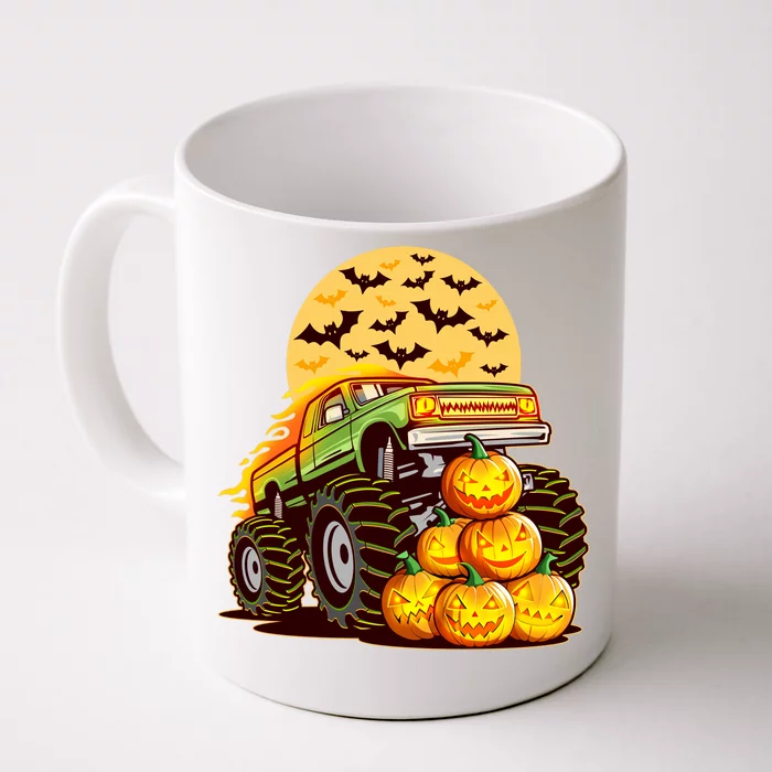 Funny Halloween Monster Truck Front & Back Coffee Mug