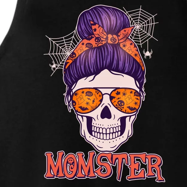 Funny Halloween Momster Monster Skull Ladies Tri-Blend Wicking Tank