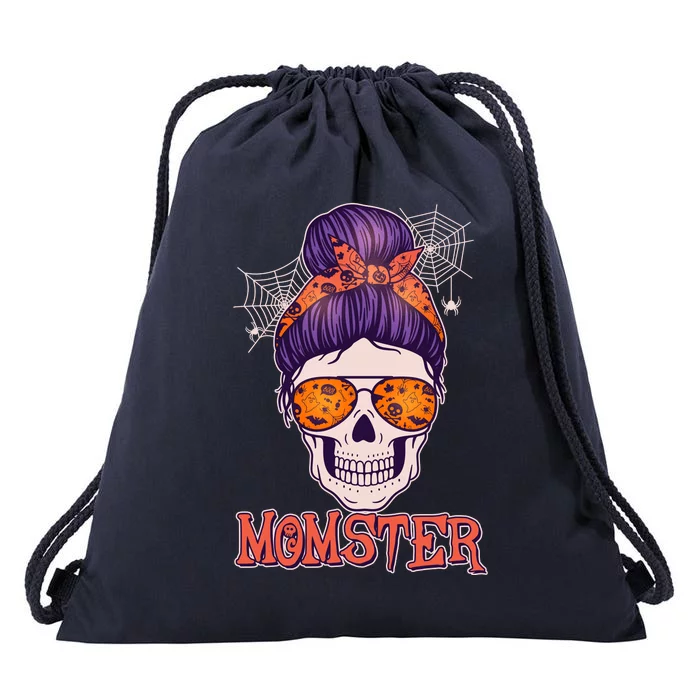 Funny Halloween Momster Monster Skull Drawstring Bag