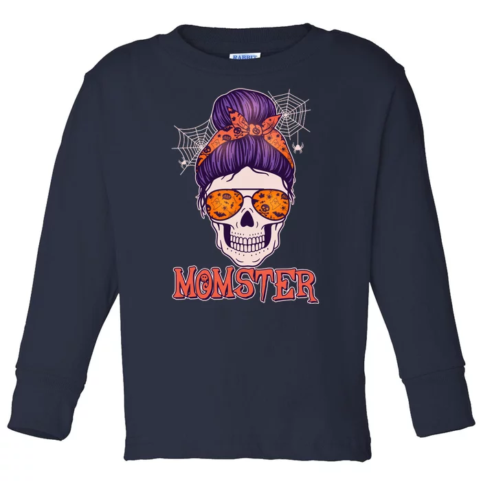 Funny Halloween Momster Monster Skull Toddler Long Sleeve Shirt