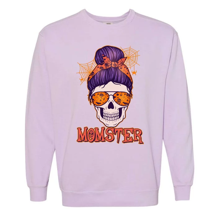 Funny Halloween Momster Monster Skull Garment-Dyed Sweatshirt