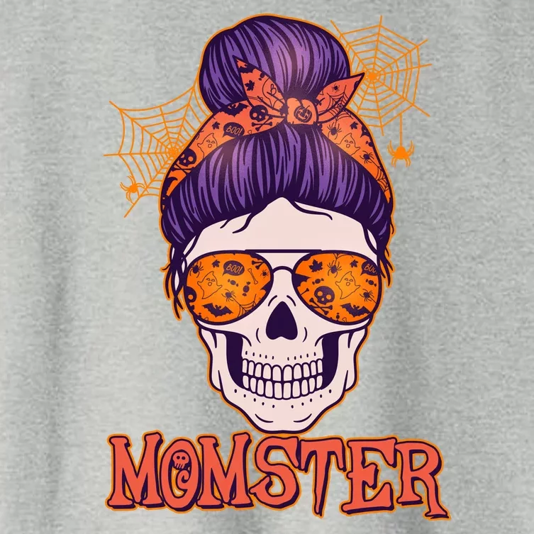 Funny Halloween Momster Monster Skull Women's Crop Top Tee