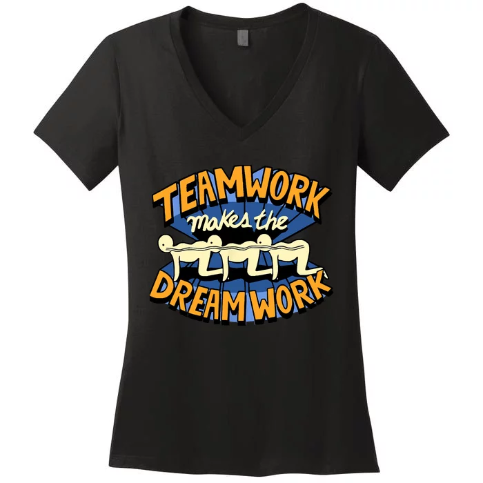 Funny Horror Movie Halloween Team Work Make Dream Centipede Women's V-Neck T-Shirt