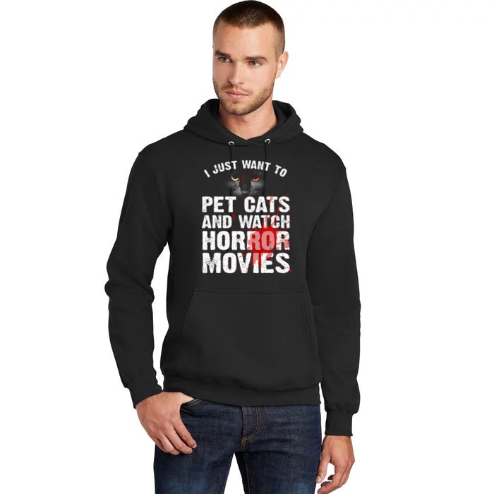 Funny Horror Movie For Cat Lover Halloween Tall Hoodie