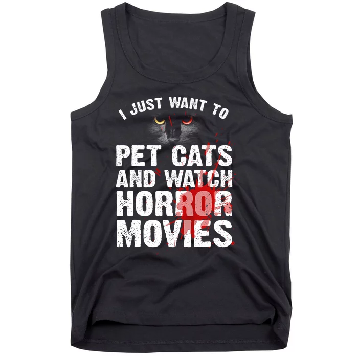 Funny Horror Movie For Cat Lover Halloween Tank Top