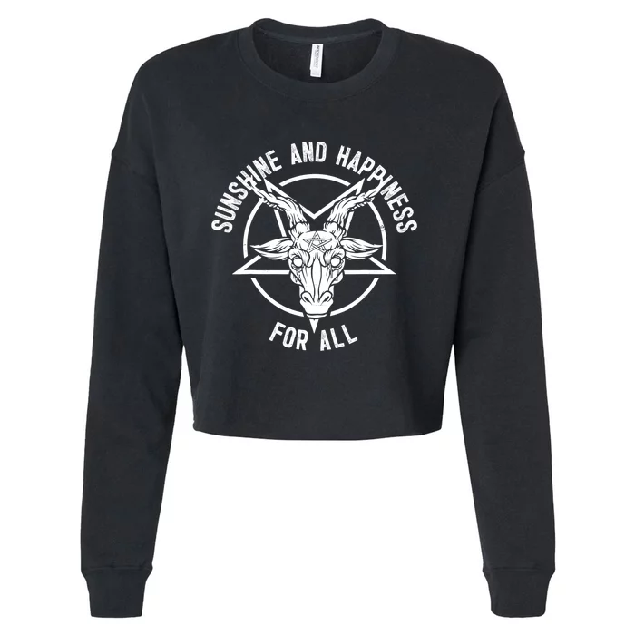 Funny Heavy Metal Band Fan Gift Metalhead Funny Black Goth Style Gift Cropped Pullover Crew